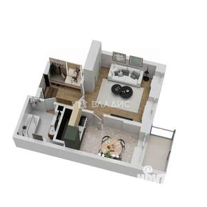 1-к квартира, вторичка, 32м2, 5/9 этаж