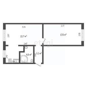 2-к квартира, вторичка, 48м2, 1/5 этаж