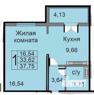 1-к квартира, вторичка, 38м2, 6/10 этаж