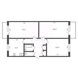 3-к квартира, вторичка, 73м2, 1/5 этаж