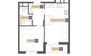 1-к квартира, вторичка, 44м2, 10/14 этаж