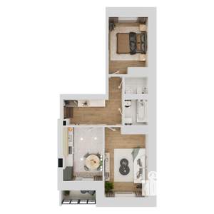 2-к квартира, вторичка, 56м2, 1/3 этаж