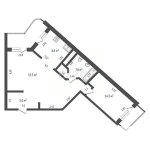 2-к квартира, вторичка, 68м2, 10/17 этаж