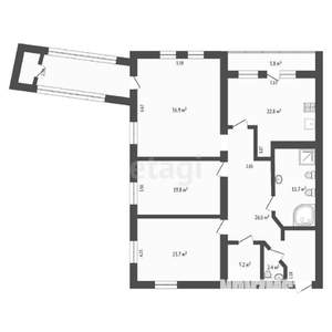 3-к квартира, вторичка, 169м2, 4/5 этаж