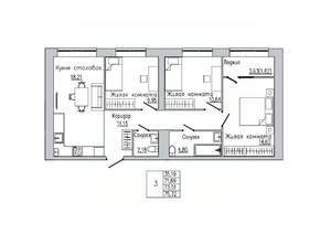 3-к квартира, вторичка, 75м2, 8/9 этаж