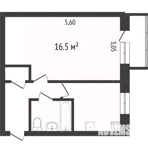 1-к квартира, вторичка, 32м2, 4/5 этаж