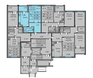 1-к квартира, строящийся дом, 45м2, 1/10 этаж