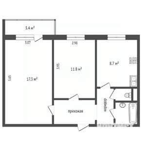 2-к квартира, вторичка, 50м2, 6/10 этаж