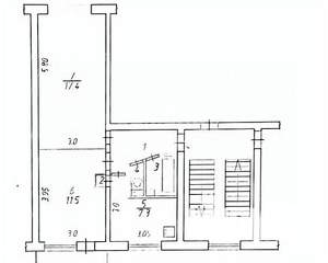 2-к квартира, вторичка, 47м2, 5/5 этаж