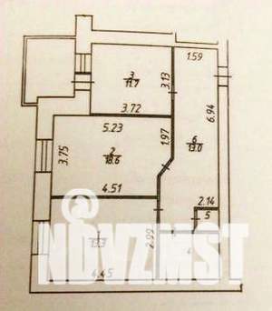 2-к квартира, вторичка, 62м2, 1/9 этаж