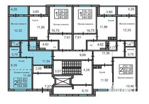 2-к квартира, строящийся дом, 55м2, 1/10 этаж