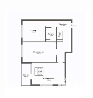 2-к квартира, сданный дом, 69м2, 6/17 этаж