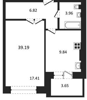1-к квартира, вторичка, 39м2, 2/3 этаж