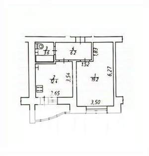 1-к квартира, вторичка, 41м2, 8/9 этаж