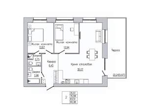 2-к квартира, вторичка, 84м2, 1/8 этаж