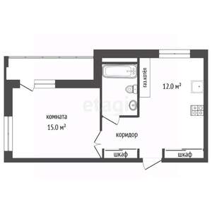 1-к квартира, вторичка, 37м2, 2/9 этаж