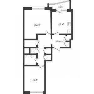 2-к квартира, вторичка, 60м2, 17/17 этаж