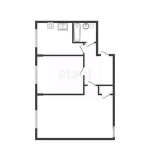 2-к квартира, вторичка, 44м2, 1/5 этаж