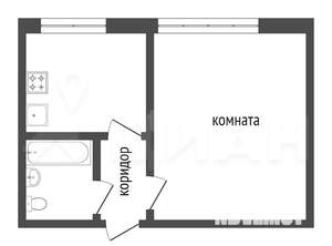 1-к квартира, вторичка, 28м2, 5/5 этаж