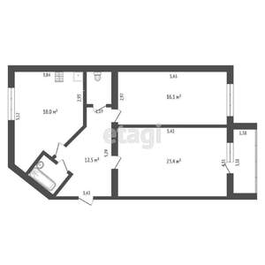2-к квартира, вторичка, 80м2, 1/9 этаж