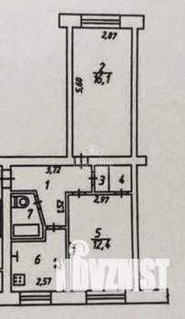 2-к квартира, вторичка, 46м2, 1/5 этаж