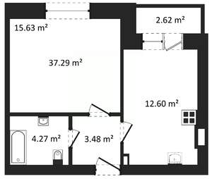 1-к квартира, вторичка, 37м2, 2/3 этаж
