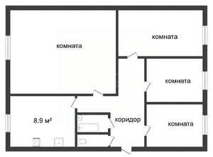 4-к квартира, вторичка, 86м2, 1/5 этаж