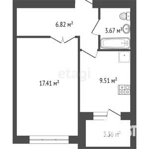 1-к квартира, вторичка, 38м2, 2/3 этаж