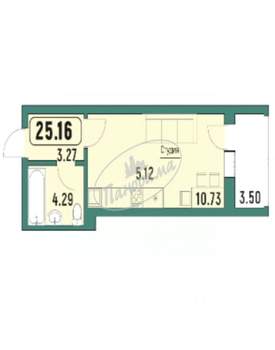 Студия квартира, вторичка, 25м2, 16/25 этаж