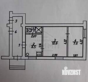 2-к квартира, вторичка, 29м2, 1/1 этаж