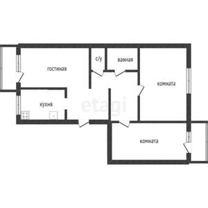 3-к квартира, вторичка, 68м2, 1/5 этаж
