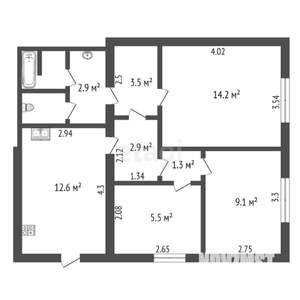 3-к квартира, вторичка, 60м2, 1/9 этаж
