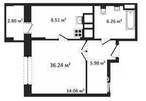 1-к квартира, вторичка, 36м2, 3/9 этаж