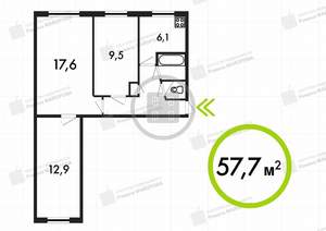 3-к квартира, вторичка, 58м2, 1/5 этаж