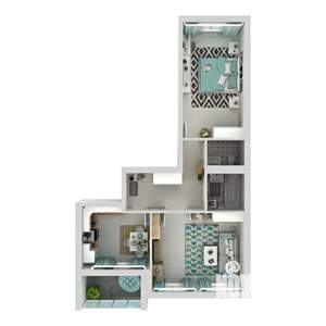 2-к квартира, вторичка, 59м2, 1/3 этаж