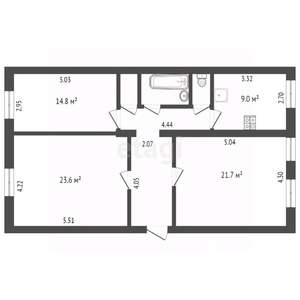 3-к квартира, вторичка, 89м2, 4/5 этаж