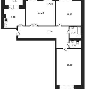 3-к квартира, вторичка, 87м2, 1/3 этаж