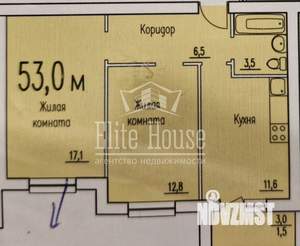 2-к квартира, вторичка, 53м2, 1/3 этаж