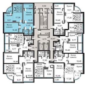 3-к квартира, вторичка, 83м2, 4/19 этаж