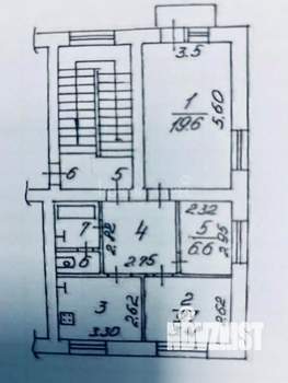 2-к квартира, вторичка, 57м2, 3/5 этаж