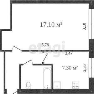 1-к квартира, вторичка, 31м2, 4/5 этаж