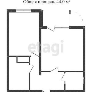 1-к квартира, вторичка, 44м2, 17/17 этаж