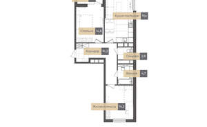 2-к квартира, вторичка, 73м2, 10/14 этаж