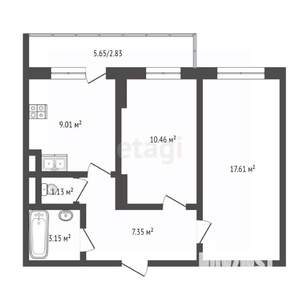 2-к квартира, вторичка, 51м2, 10/19 этаж