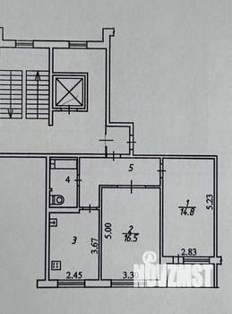 2-к квартира, вторичка, 54м2, 3/9 этаж