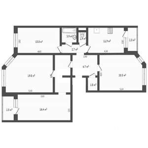 4-к квартира, вторичка, 105м2, 6/16 этаж