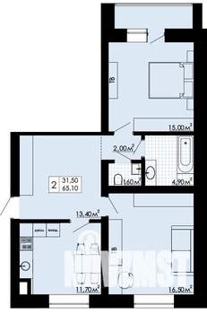 2-к квартира, вторичка, 66м2, 5/5 этаж
