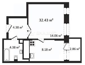 1-к квартира, вторичка, 32м2, 5/9 этаж