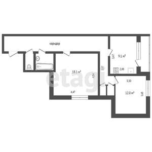 2-к квартира, вторичка, 60м2, 5/5 этаж