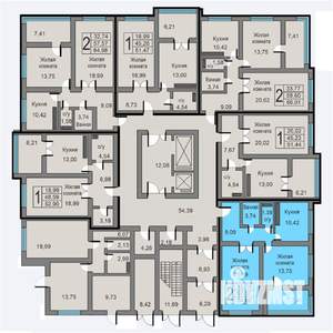 2-к квартира, строящийся дом, 65м2, 1/19 этаж